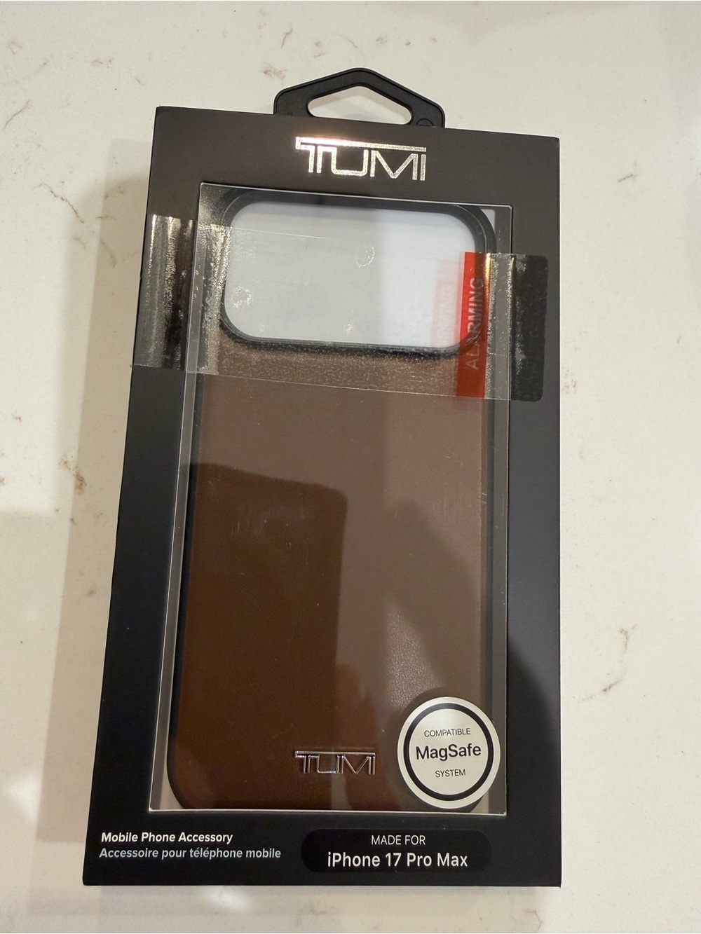 Tumi Brown Leather MagSafe Case for iPhone 17 Pro Max